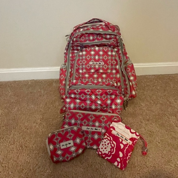 Ju Ju Be Pink Pinwheels Lot - Picture 1 of 14